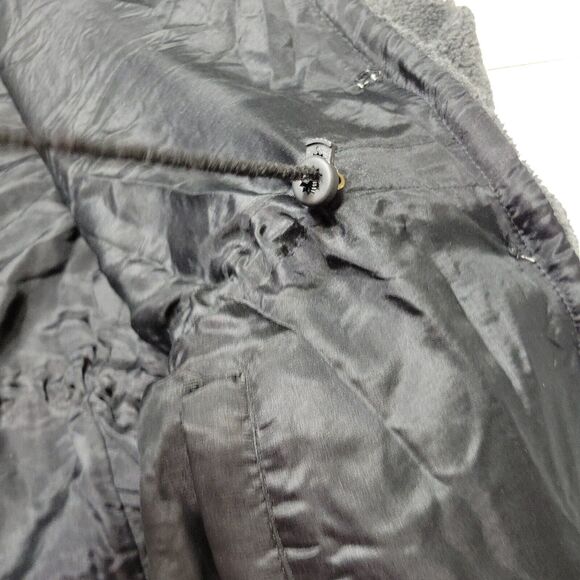 Outbrook Coat Women M Fleece Jacket Grey long Sleeve Button Patch Pockets Collar - Picture 9 of 14